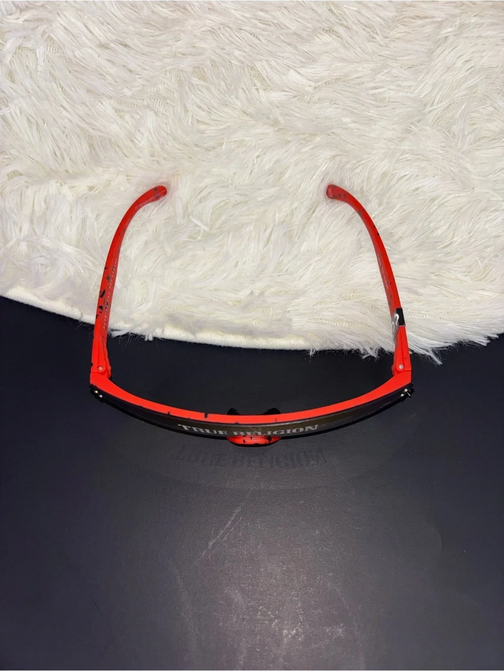 True Religion Red and Black Speckled Sunglasses